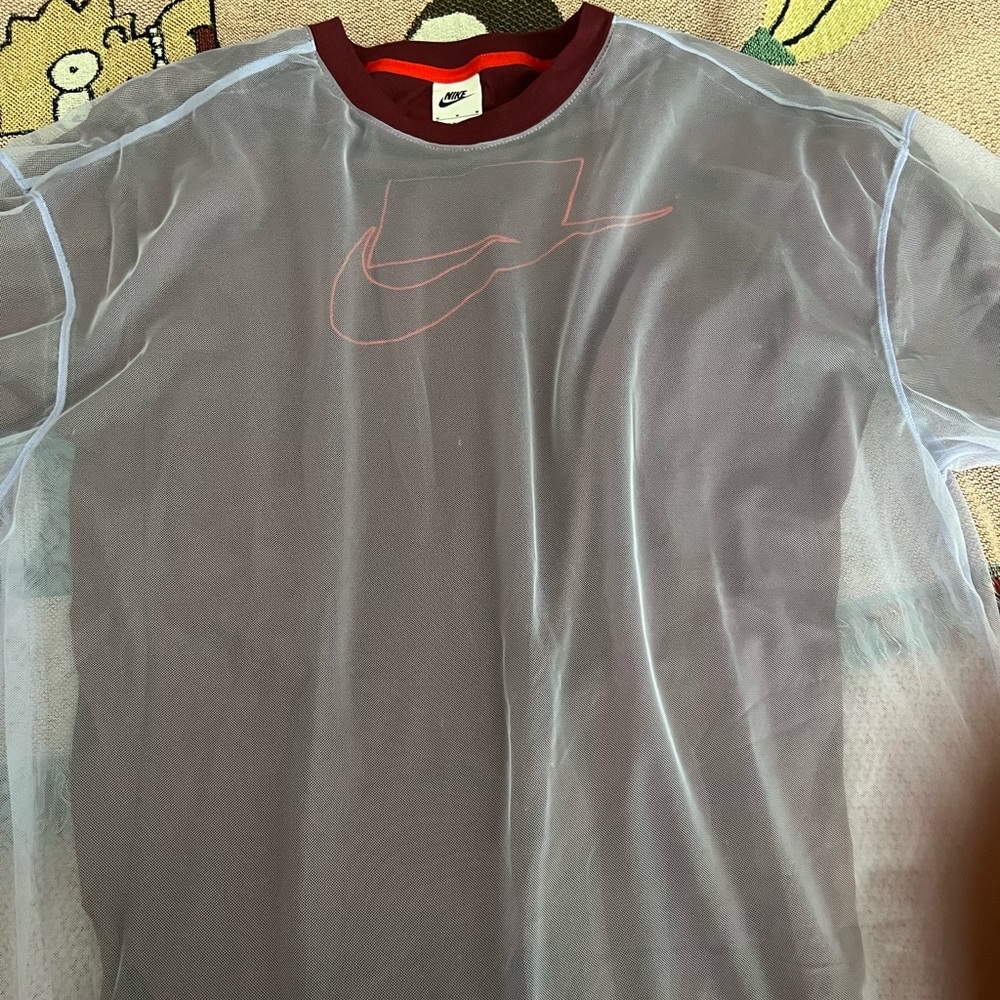 Nike sportswear tulle short sleeve top purple